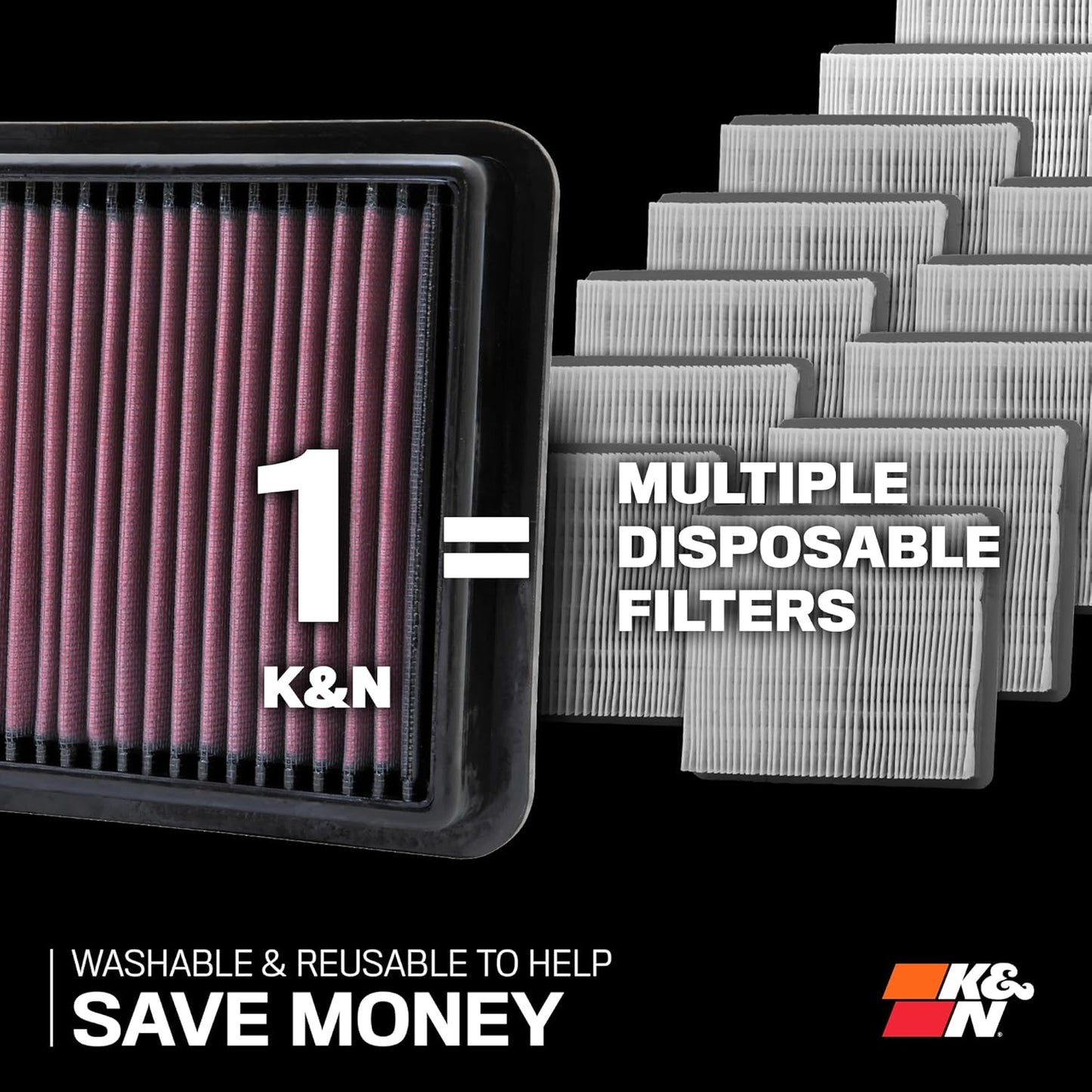 Engine Air Filter, Washable and Reusable: 2018-2020 Jeep Wrangler JL and Gladiator 33-5076, Multi
