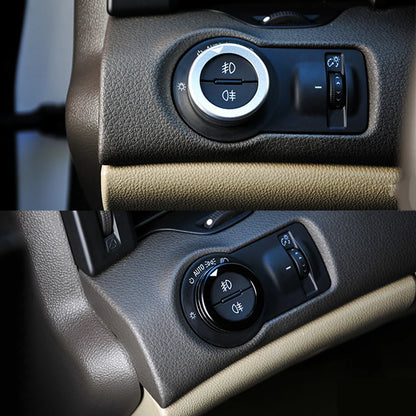 For Opel Corsa E F Insignia A Mokka Astra J K Zafira C GTC OPC Adam Meriva Car Headlight Switch Decoration Ring Knob Trim Cover