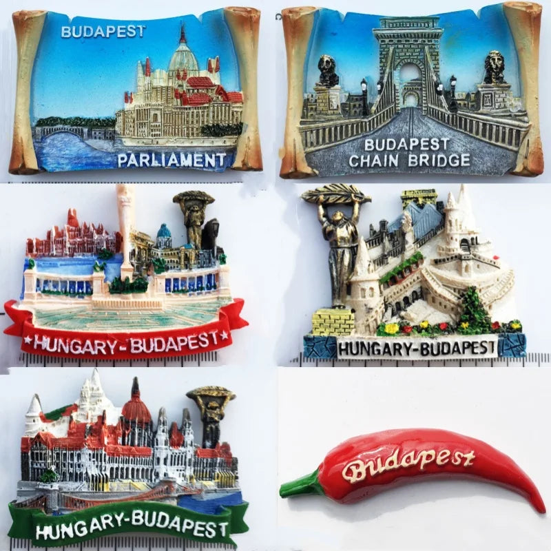 Creative Multicolour Hungary Budapest Resin Fridge 3D Refrigerator Magnet Sticker for Home Decoration and Travel Memories Gifts