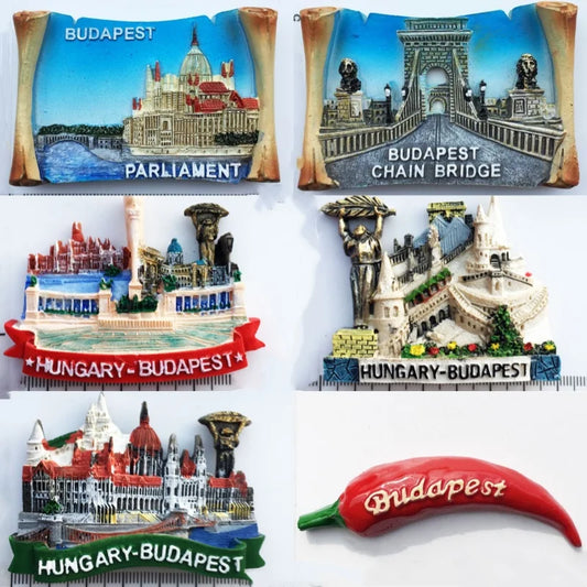 Creative Multicolour Hungary Budapest Resin Fridge 3D Refrigerator Magnet Sticker for Home Decoration and Travel Memories Gifts