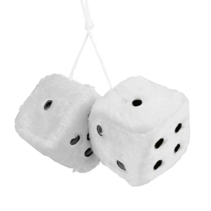 Fuzzy Plush Dice with Dots Retro Square Plush Hanging Mirror Fuzzy Dices for Pink Car Interior Ornament Decoration F3O7