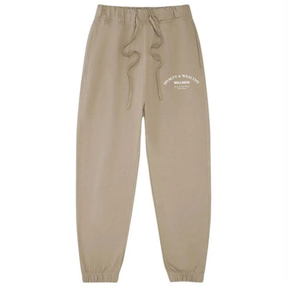 Autumn Spring Women Vintage Style Terry Cotton Sweatpants Sport Make Your Health Joggers Trousers Classic Baggy Streetwear