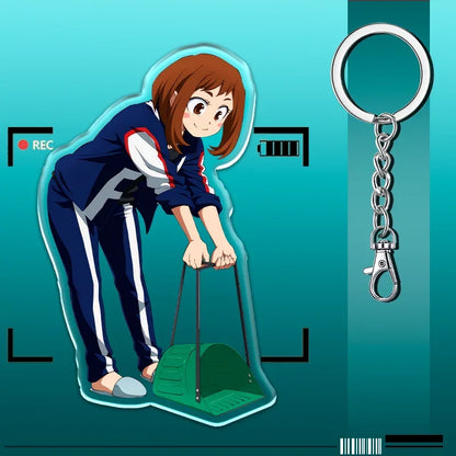 12cm My Hero Academia Item Acrylic Keychain Student Backpack Pendant Accessories Halloween Decoration Children's Holiday Gifts