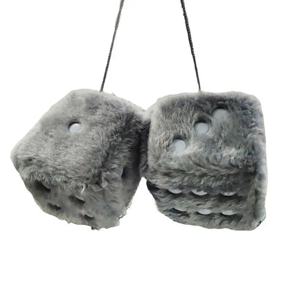 Fuzzy Plush Dice with Dots Retro Square Plush Hanging Mirror Fuzzy Dices for Pink Car Interior Ornament Decoration F3O7