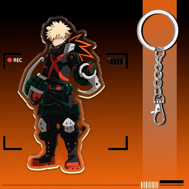 12cm My Hero Academia Item Acrylic Keychain Student Backpack Pendant Accessories Halloween Decoration Children's Holiday Gifts