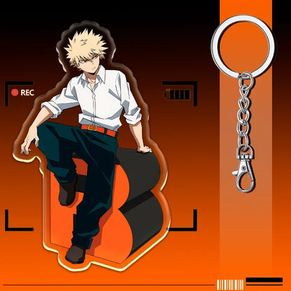 12cm My Hero Academia Item Acrylic Keychain Student Backpack Pendant Accessories Halloween Decoration Children's Holiday Gifts