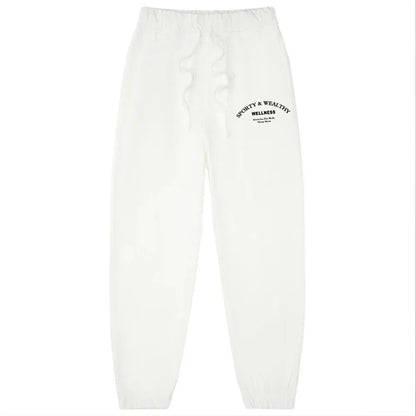 Autumn Spring Women Vintage Style Terry Cotton Sweatpants Sport Make Your Health Joggers Trousers Classic Baggy Streetwear