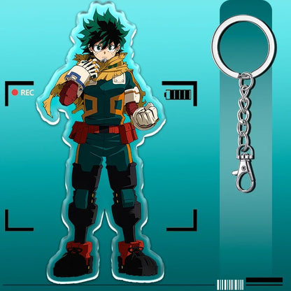 12cm My Hero Academia Item Acrylic Keychain Student Backpack Pendant Accessories Halloween Decoration Children's Holiday Gifts