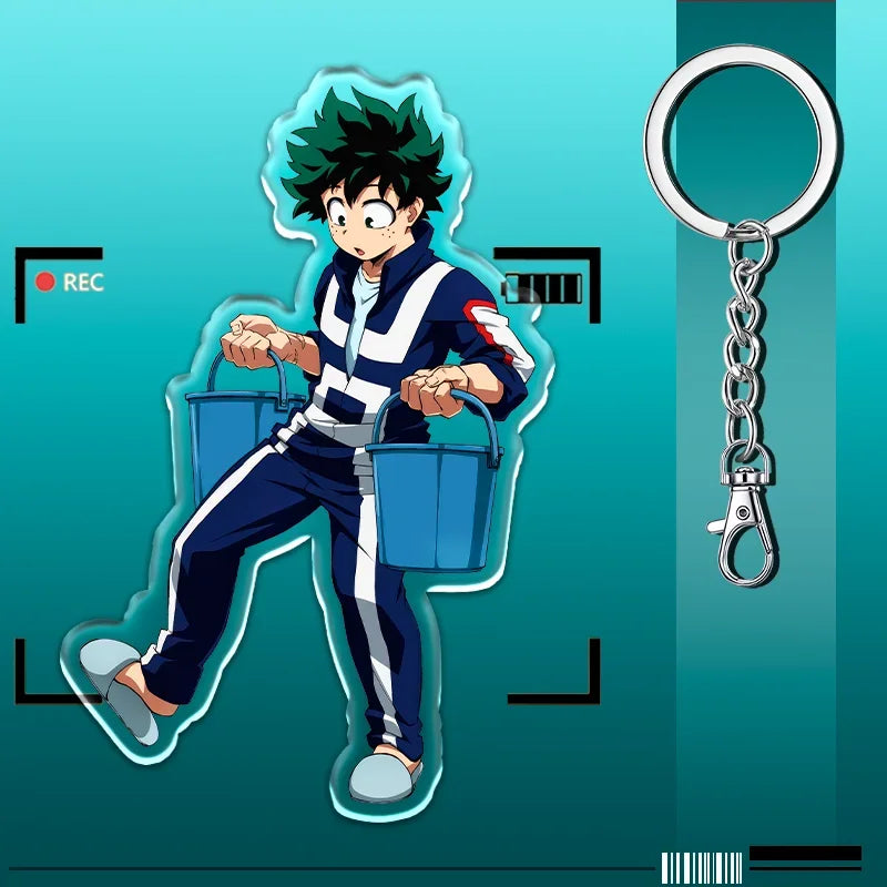 12cm My Hero Academia Item Acrylic Keychain Student Backpack Pendant Accessories Halloween Decoration Children's Holiday Gifts