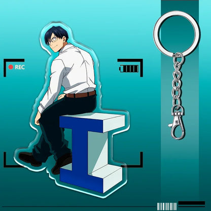 12cm My Hero Academia Item Acrylic Keychain Student Backpack Pendant Accessories Halloween Decoration Children's Holiday Gifts