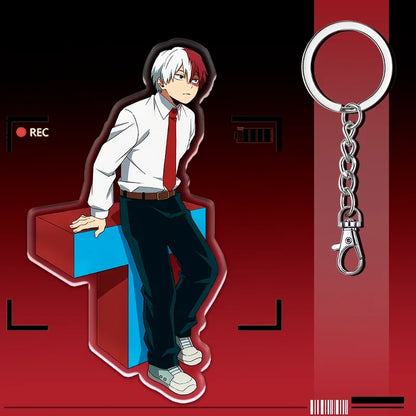 12cm My Hero Academia Item Acrylic Keychain Student Backpack Pendant Accessories Halloween Decoration Children's Holiday Gifts