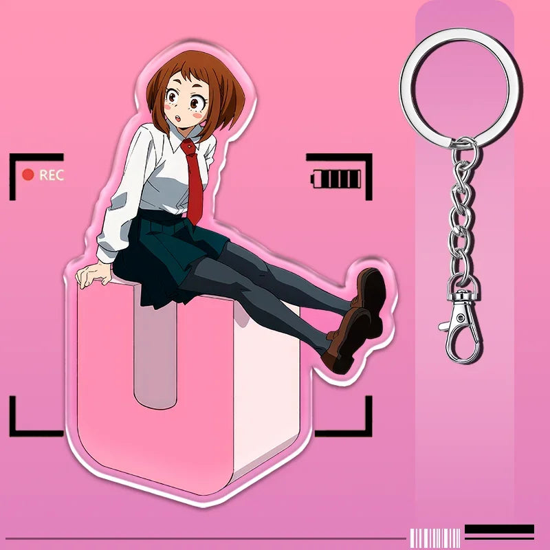12cm My Hero Academia Item Acrylic Keychain Student Backpack Pendant Accessories Halloween Decoration Children's Holiday Gifts