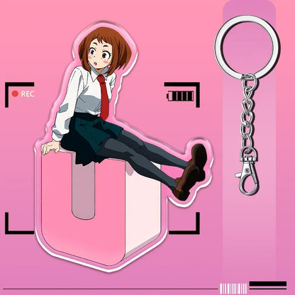 12cm My Hero Academia Item Acrylic Keychain Student Backpack Pendant Accessories Halloween Decoration Children's Holiday Gifts