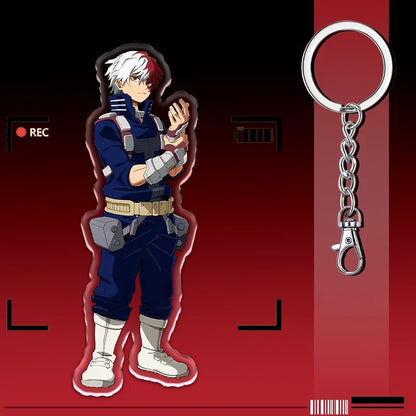 12cm My Hero Academia Item Acrylic Keychain Student Backpack Pendant Accessories Halloween Decoration Children's Holiday Gifts