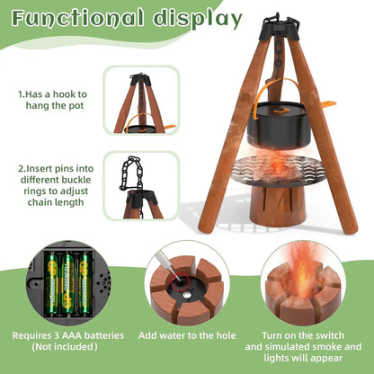 Kids Camping Set Toy Outdoor Explorer Kit Pretend Play OPTIONAL Tent Campfire Binocular Watch Bag Birthday Gift for Boys Girls