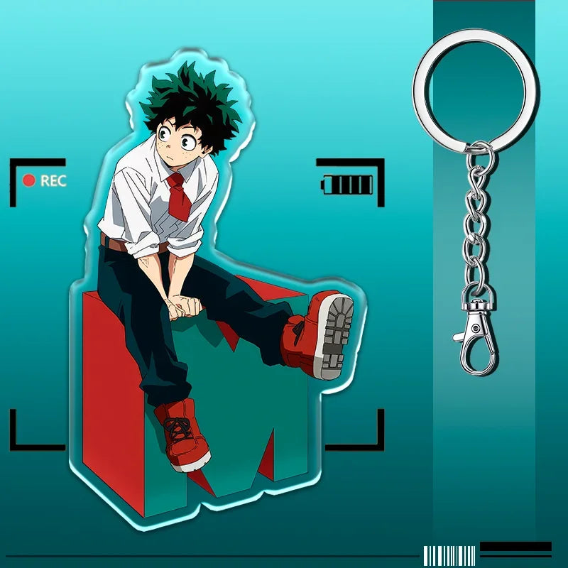 12cm My Hero Academia Item Acrylic Keychain Student Backpack Pendant Accessories Halloween Decoration Children's Holiday Gifts