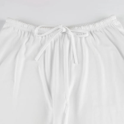 Beachy Wide-Leg Pants Soft Flowy Solid Color Women's Trousers Elastic Waist Casual Boho Chic Everyday Lounge Pants Woman Trendy