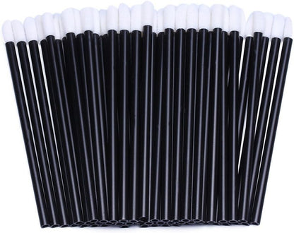 100 Pieces Disposable Lip Wands Lip Gloss Applicators Lipstick Lint Free Wands Makeup Applicator Lip Brushes Doe Foot Applicator